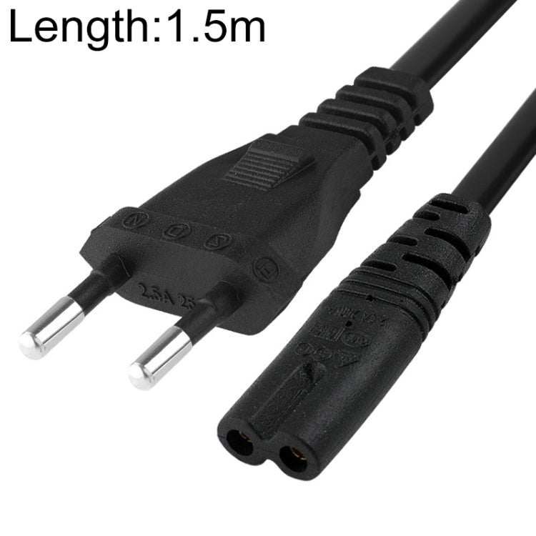 Cable de alimentación para portátil UE estilo 2 clavijas, longitud del cable: 1,5 m, 1.5m