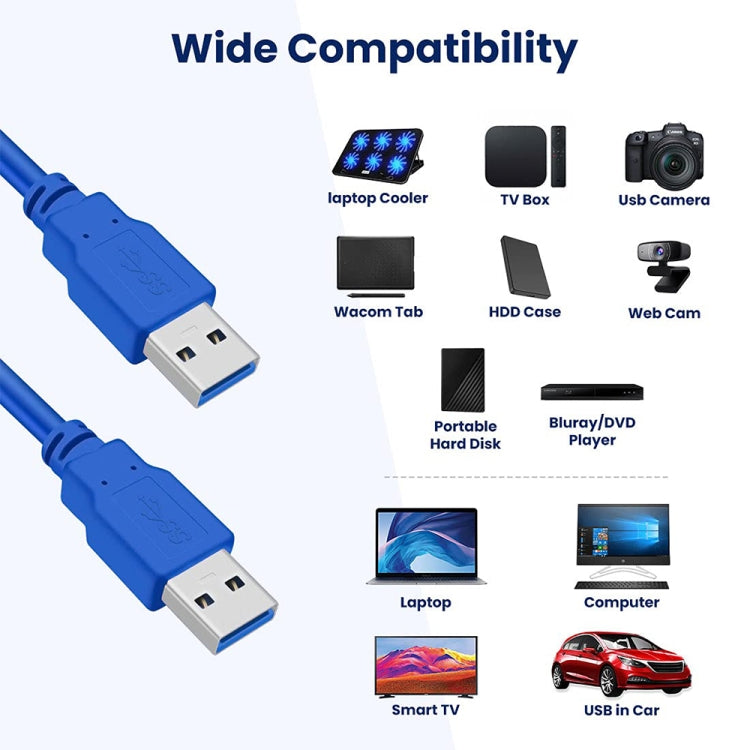 Cable de extensión AM-AM USB 3.0 A macho a macho, longitud: 1,8 m, Length: 1.8m