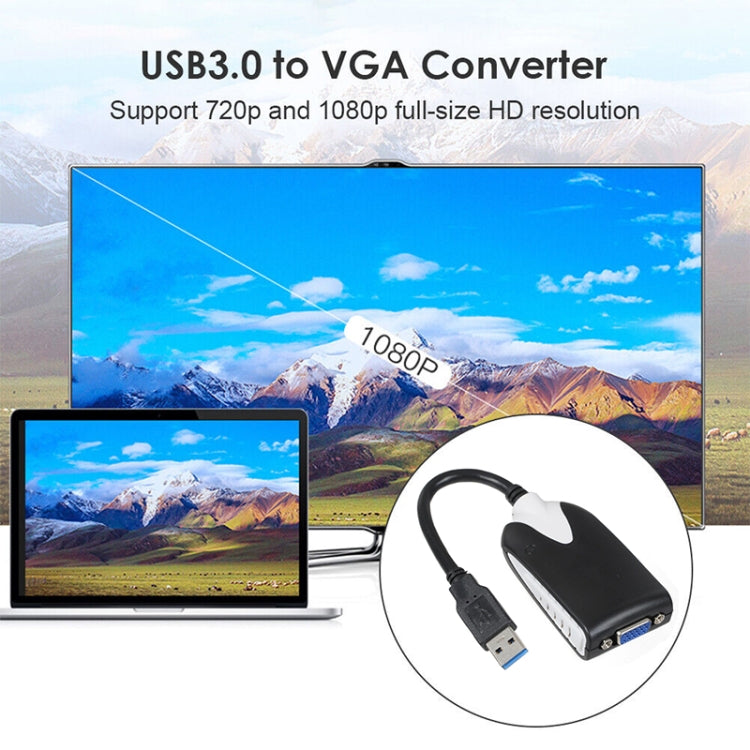 Adaptador de pantalla USB 3.0 a VGA, resolución: 1920 x 1080, USB 3.0 (Resolution: 1920 x 1080)