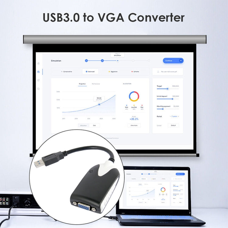 Adaptador de pantalla USB 3.0 a VGA, resolución: 1920 x 1080, USB 3.0 (Resolution: 1920 x 1080)
