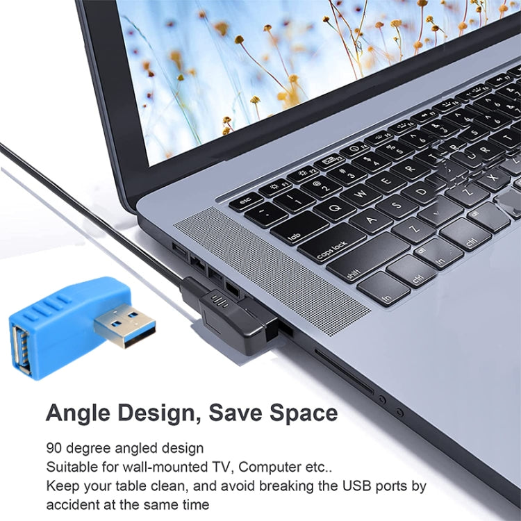 Adaptador de cable USB 3.0 AM a USB 3.0 AF, Left Angle AM to AF(Blue), Left Angle AM to AF(Blcak)