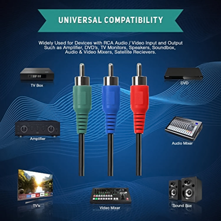 Cable AV 3 RGB macho a 3 RGB macho, longitud: 1,5 m
