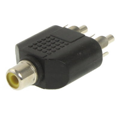 Adaptador RCA hembra a 2 RCA macho, 2 RCA Male to 1 RCA Female