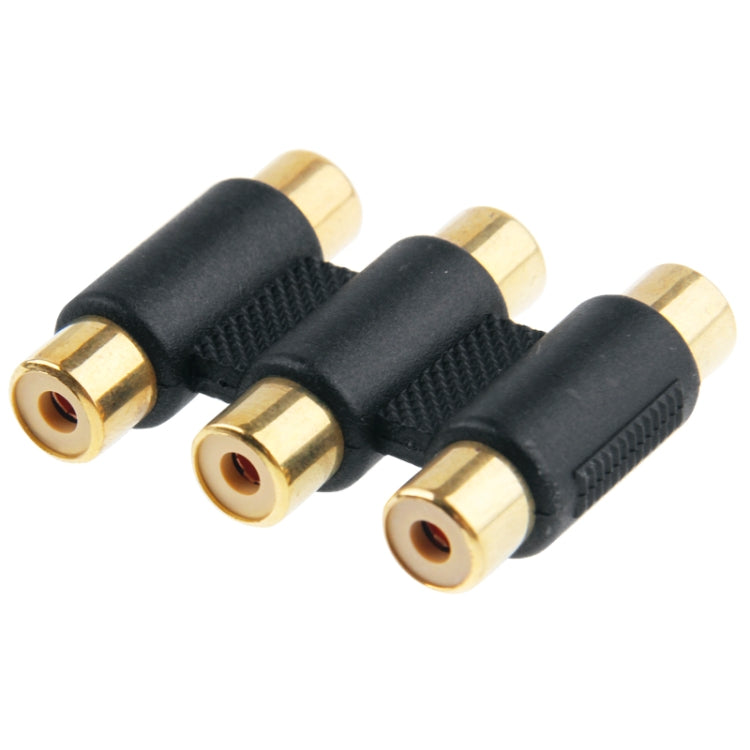 Conector RGB hembra a hembra chapado en oro, 3 RCA Female to Female (Gold-plated)