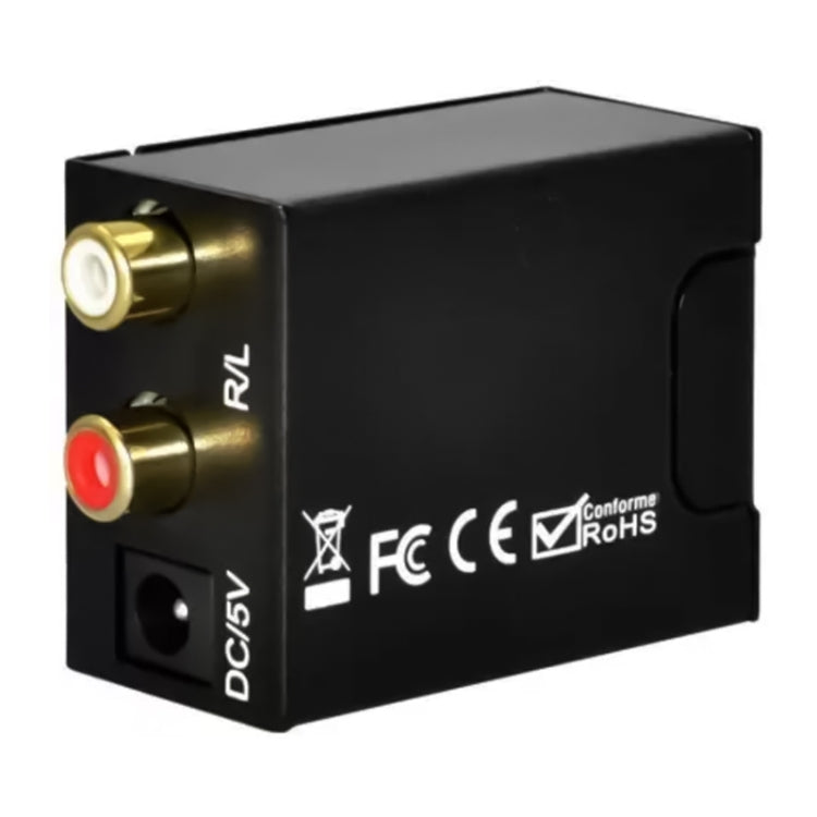 Convertidor de audio digital óptico coaxial Toslink a RCA analógico (negro), Spdif+Coaial to 2RCA