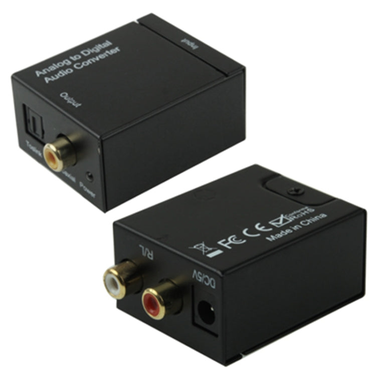 Convertidor de audio analógico RCA a digital óptico coaxial Toslink (negro), 2RCA to Spdif+Coaial