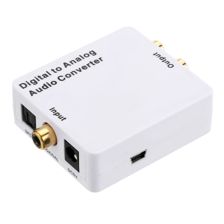 Convertidor de audio digital a analógico / mini decodificador de audio, tamaño: 72 x 55 x 20 mm, Spdif+Coaial to 2RCA+3.5mm