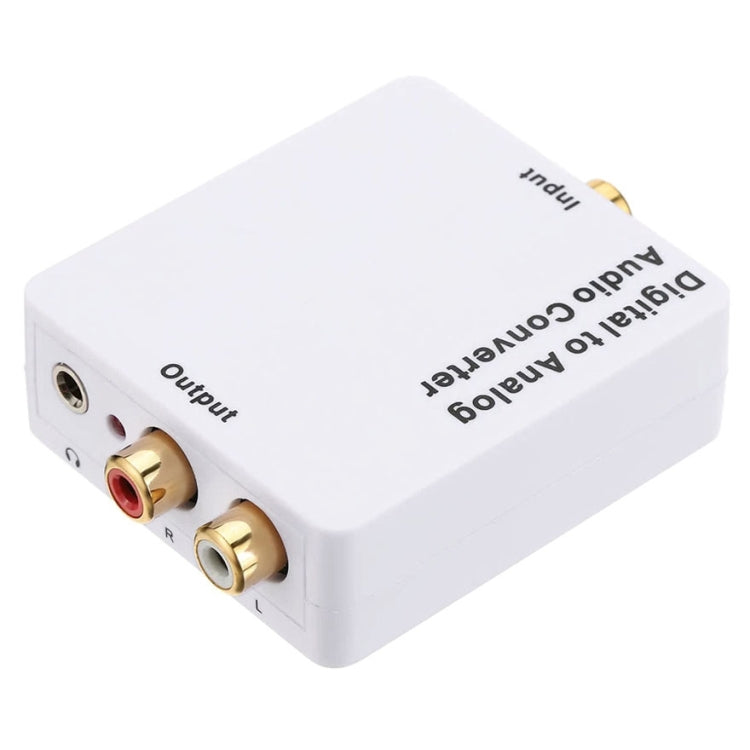 Convertidor de audio digital a analógico / mini decodificador de audio, tamaño: 72 x 55 x 20 mm, Spdif+Coaial to 2RCA+3.5mm