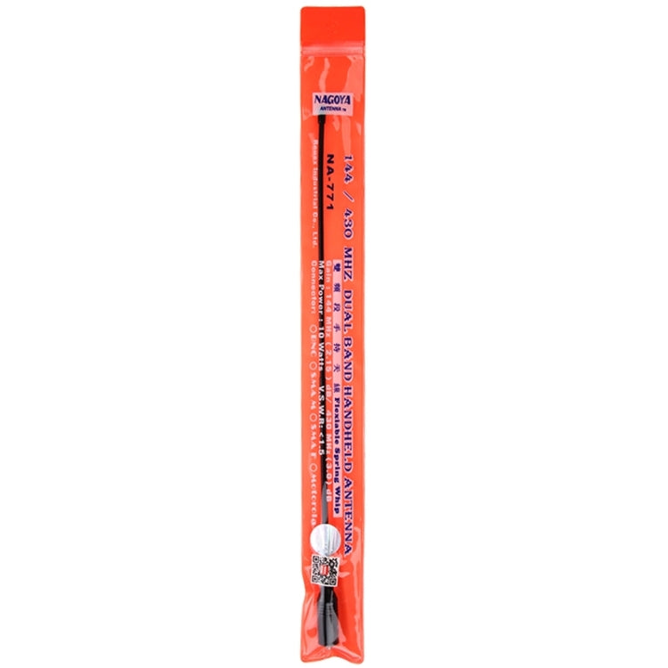 NAGOYA NA-771 144/430MHz Antena de radio portátil SMA-F con látigo de resorte flexible de doble banda para walkie talkie, longitud de la antena: 38 cm