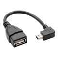 Cable adaptador Mini USB macho a USB 2.0 AF de 90 grados con función OTG, longitud: 13 cm, Right Augle Mini USB, 13cm