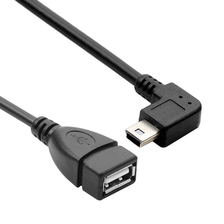 Cable adaptador Mini USB macho a USB 2.0 AF de 90 grados con función OTG, longitud: 13 cm, Right Augle Mini USB, 13cm