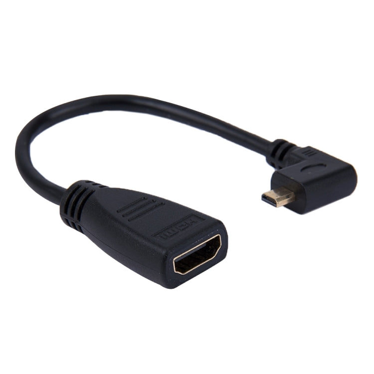 Adaptador de cable Micro HDMI de 17 cm y 90 grados de derecha a macho a HDMI hembra, Right Angle, Length: 17cm