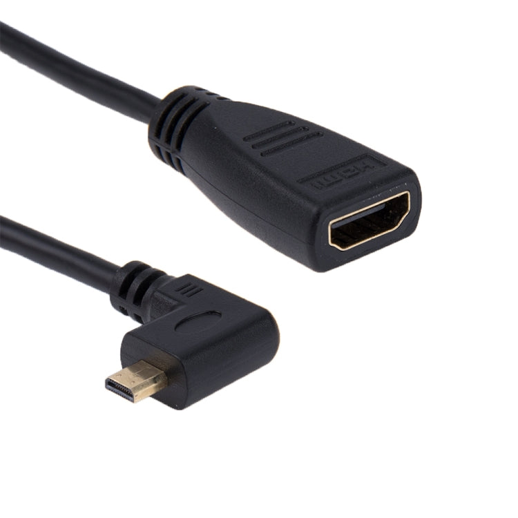 Adaptador de cable Micro HDMI de 17 cm y 90 grados de derecha a macho a HDMI hembra, Right Angle, Length: 17cm
