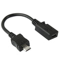 Adaptador de cable mini USB hembra a micro USB macho, longitud: 13 cm