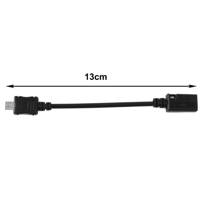 Adaptador de cable mini USB hembra a micro USB macho, longitud: 13 cm