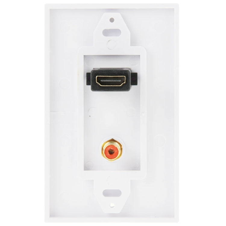 Panel de placa de pared con enchufe HDMI hembra + RCA hembra