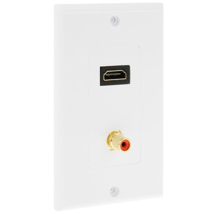 Panel de placa de pared con enchufe HDMI hembra + RCA hembra