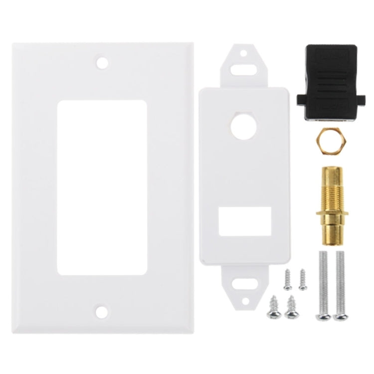 Panel de placa de pared con enchufe HDMI hembra + RCA hembra