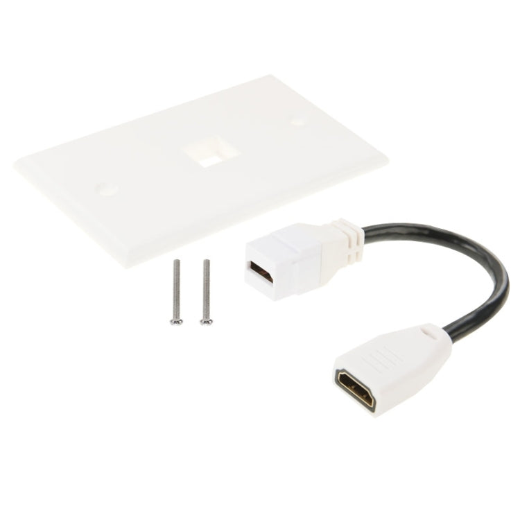 Panel de placa de pared de cable HDMI hembra a HDMI hembra, longitud del cable: 18,5 cm