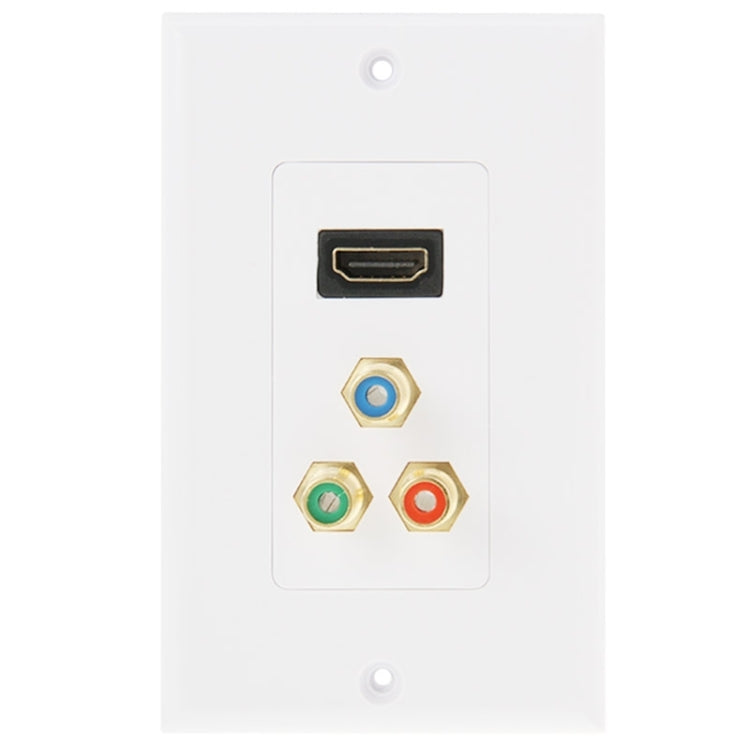 Enchufe HDMI Hembra + 3 Enchufes RCA Hembra Panel de Placa de Pared
