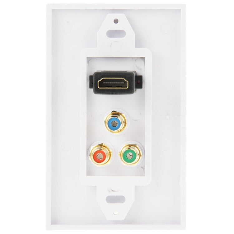 Enchufe HDMI Hembra + 3 Enchufes RCA Hembra Panel de Placa de Pared