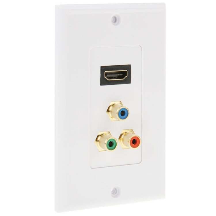 Enchufe HDMI Hembra + 3 Enchufes RCA Hembra Panel de Placa de Pared