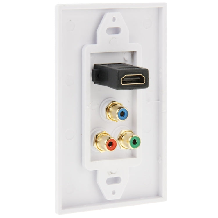 Enchufe HDMI Hembra + 3 Enchufes RCA Hembra Panel de Placa de Pared