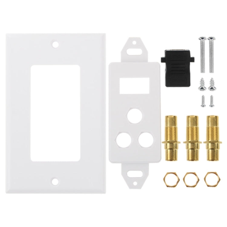 Enchufe HDMI Hembra + 3 Enchufes RCA Hembra Panel de Placa de Pared