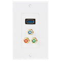 Enchufe USB 3.0 hembra + 3 enchufes RCA hembra Panel de placa de pared