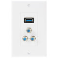 Enchufe USB 3.0 Hembra + 3 Enchufes F Hembra Panel Placa de Pared