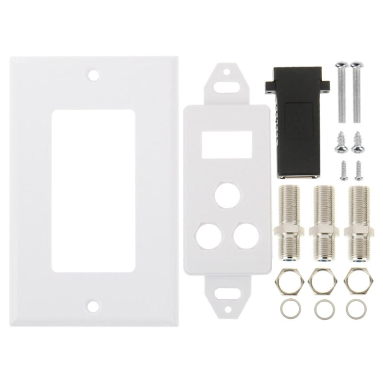 Enchufe USB 3.0 Hembra + 3 Enchufes F Hembra Panel Placa de Pared