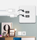 Panel de placa de pared con placa de cargador de pared para el hogar con enchufes hembra USB 2,0 duales, 2 Ports USB 2.0