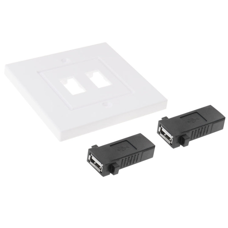 Panel de placa de pared con placa de cargador de pared para el hogar con enchufes hembra USB 2,0 duales, 2 Ports USB 2.0