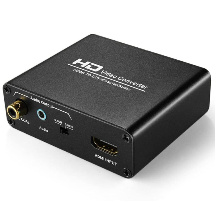 HDV-339 Full HD HDMI a DVI + Adaptador convertidor de audio estéreo analógico/coaxial digital