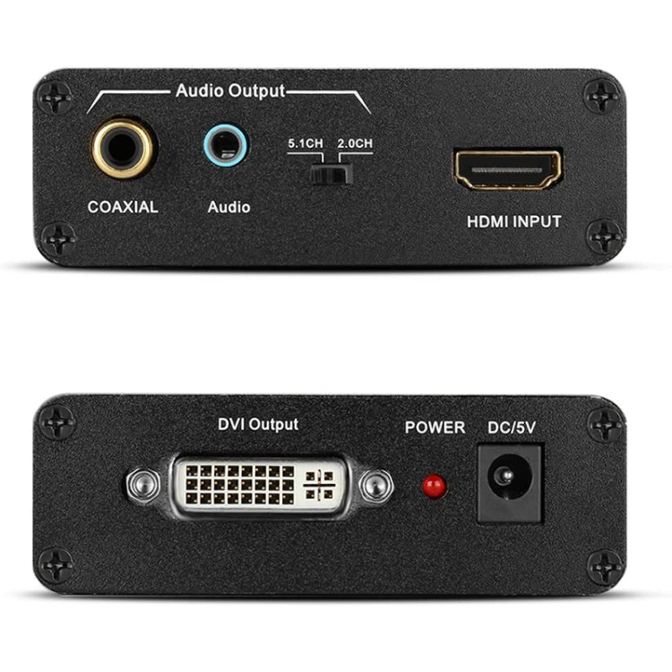 HDV-339 Full HD HDMI a DVI + Adaptador convertidor de audio estéreo analógico/coaxial digital
