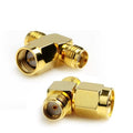 Adaptador SMA macho a 2 SMA hembra (tipo T), chapado en oro, SMA Male to 2 SMA Female
