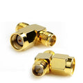 Adaptador RP-SMA macho a 2 RP-SMA hembra (tipo T), chapado en oro, RP-SMA Male to 2 RP-SMA Female