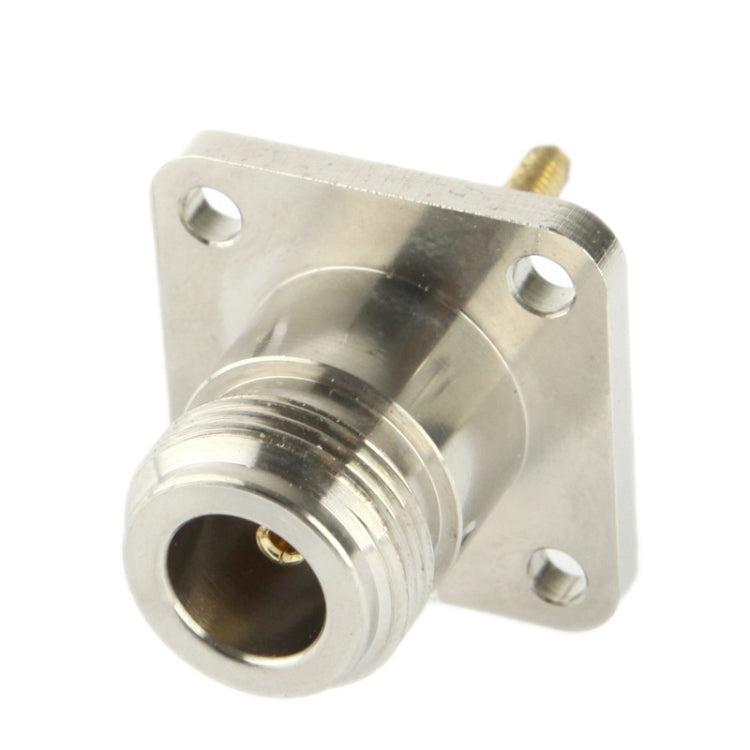 Adaptador Coaxial RF N Hembra con Placa Cuadrada