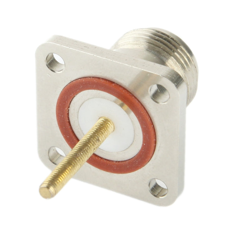 Adaptador Coaxial RF N Hembra con Placa Cuadrada