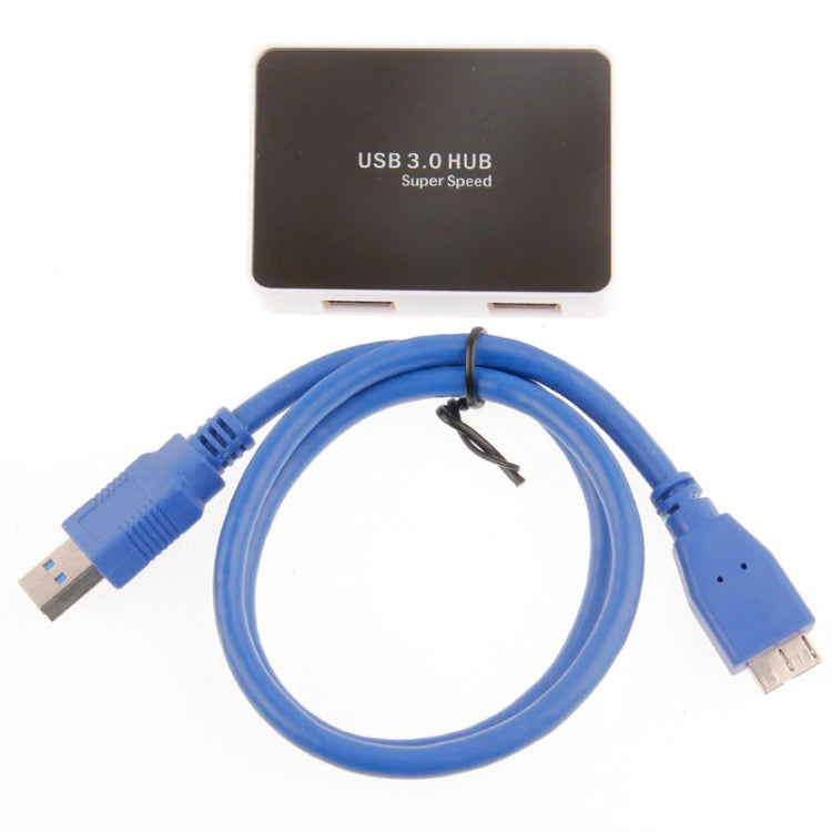 CR-H302 Superficie de espejo 4 puertos USB 3.0 Súper velocidad HUB de 5 Gbps + Cable de transmisión USB 3.0 de 60 cm, H302 White, H302 Black