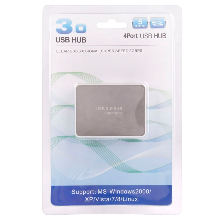 CR-H302 Superficie de espejo 4 puertos USB 3.0 Súper velocidad HUB de 5 Gbps + Cable de transmisión USB 3.0 de 60 cm, H302 White, H302 Black