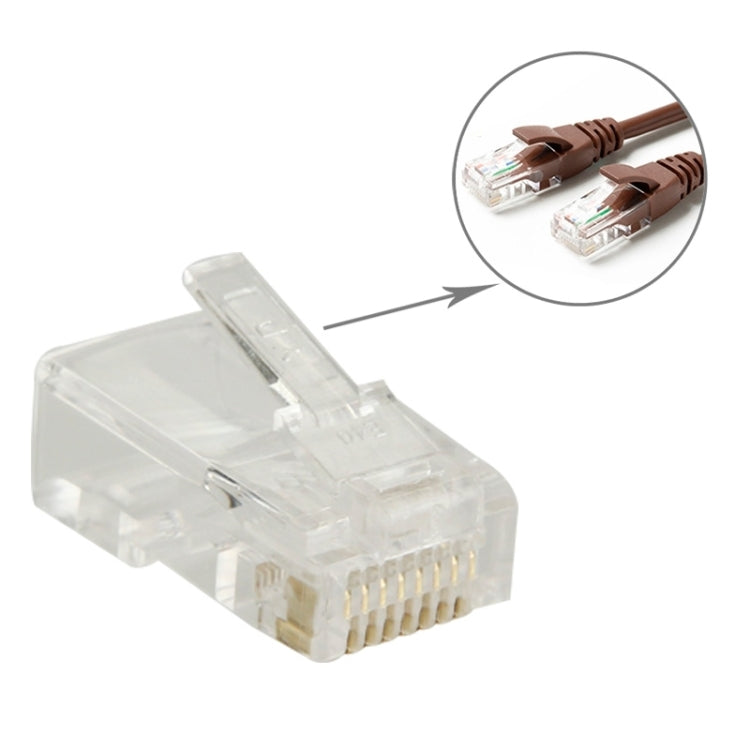 Conector modular RJ45 de 100 piezas, dorado: 3u, Gold: 3u