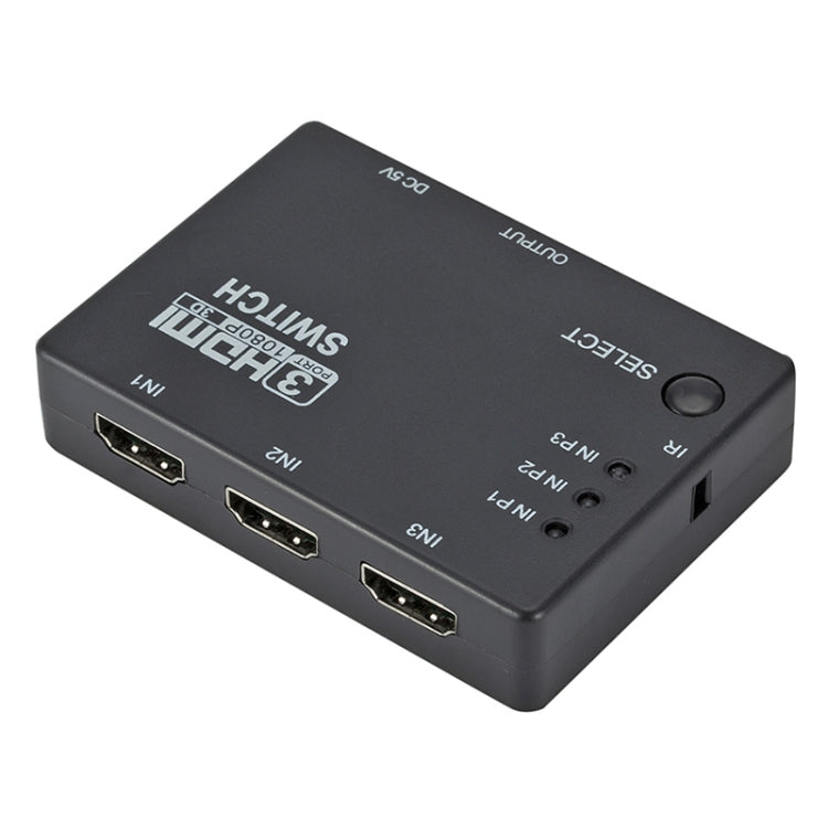 Conmutador Full HD 1080P 3D HDMI 3x1 con control remoto por infrarrojos, with IR Remote Control