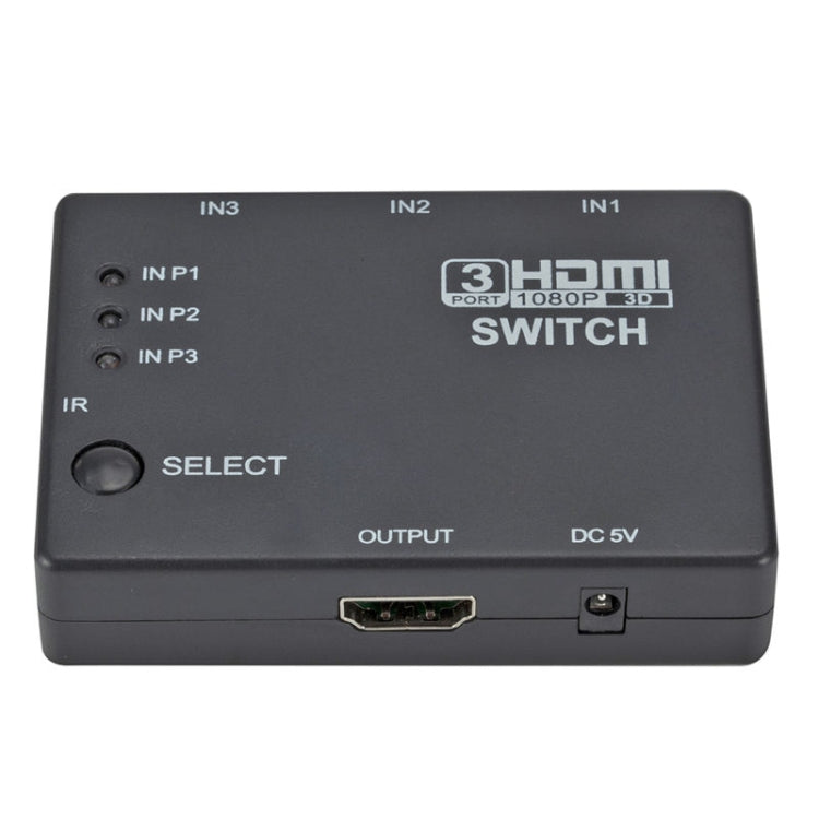 Conmutador Full HD 1080P 3D HDMI 3x1 con control remoto por infrarrojos, with IR Remote Control
