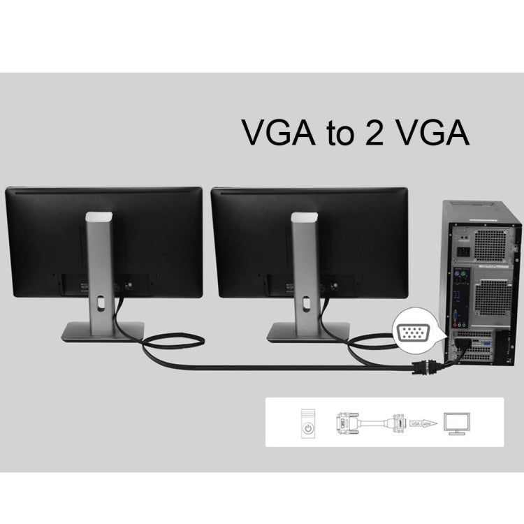 Cable divisor VGA macho a 2 VGA hembra de 30 cm, VGA Male