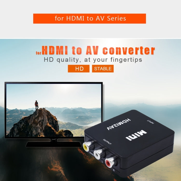 Adaptador convertidor de vídeo VK-126 Mini HD HDMI a AV/CVBS, HDMI to AV/CVBS