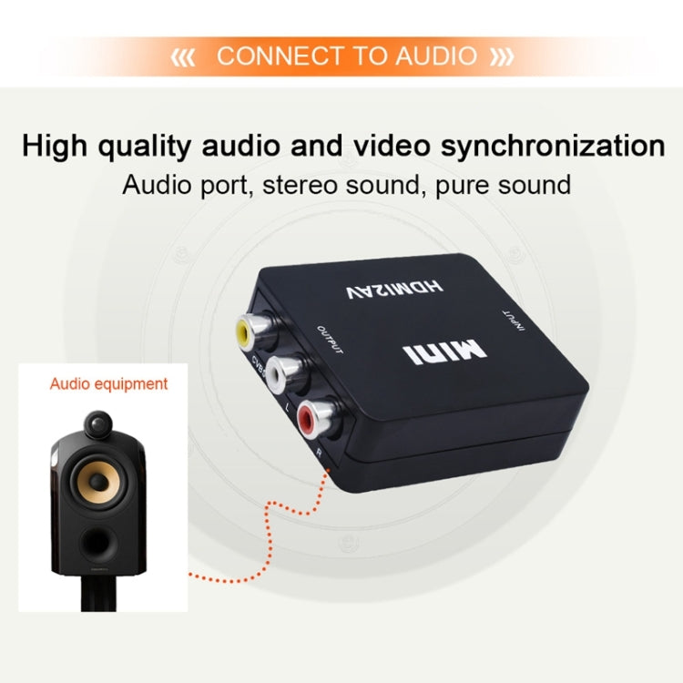 Adaptador convertidor de vídeo VK-126 Mini HD HDMI a AV/CVBS, HDMI to AV/CVBS
