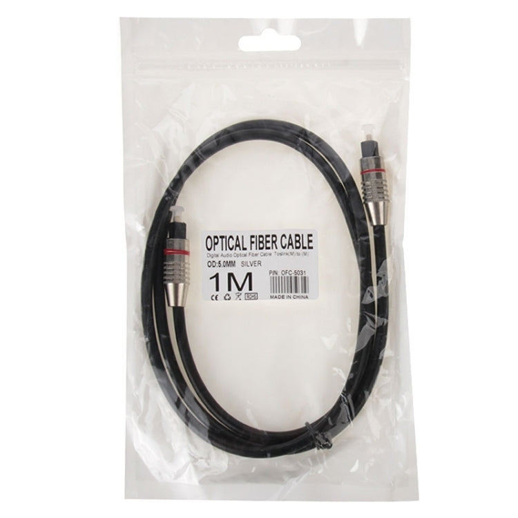 Cable de fibra óptica de audio digital Toslink M a M, DE: 5,0 mm, Longitud: 1 m, 1m