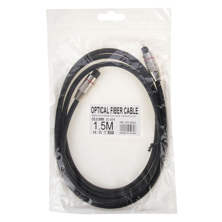 Cable de fibra óptica de audio digital Toslink M a M, diámetro exterior: 5,0 mm, longitud: 1,5 m, 1.5m