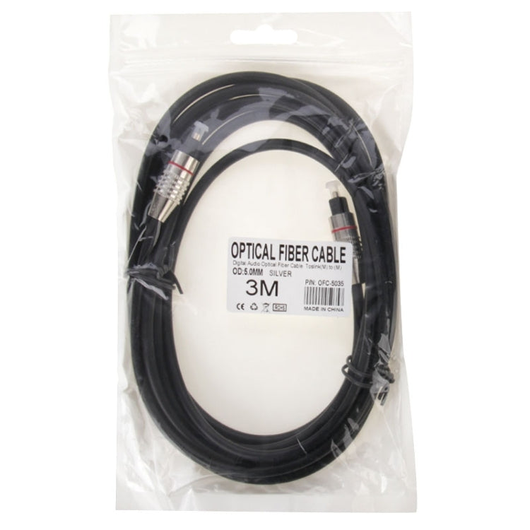 Cable de fibra óptica de audio digital Toslink M a M, diámetro exterior: 5,0 mm, longitud: 3 m, 3m